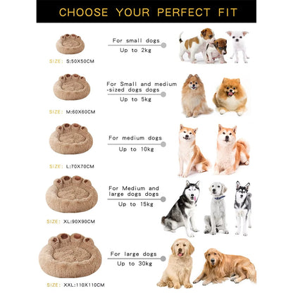 Peteva™ Calming Plush Dog Bed – Warm & Cozy Sleep Nest